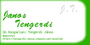 janos tengerdi business card